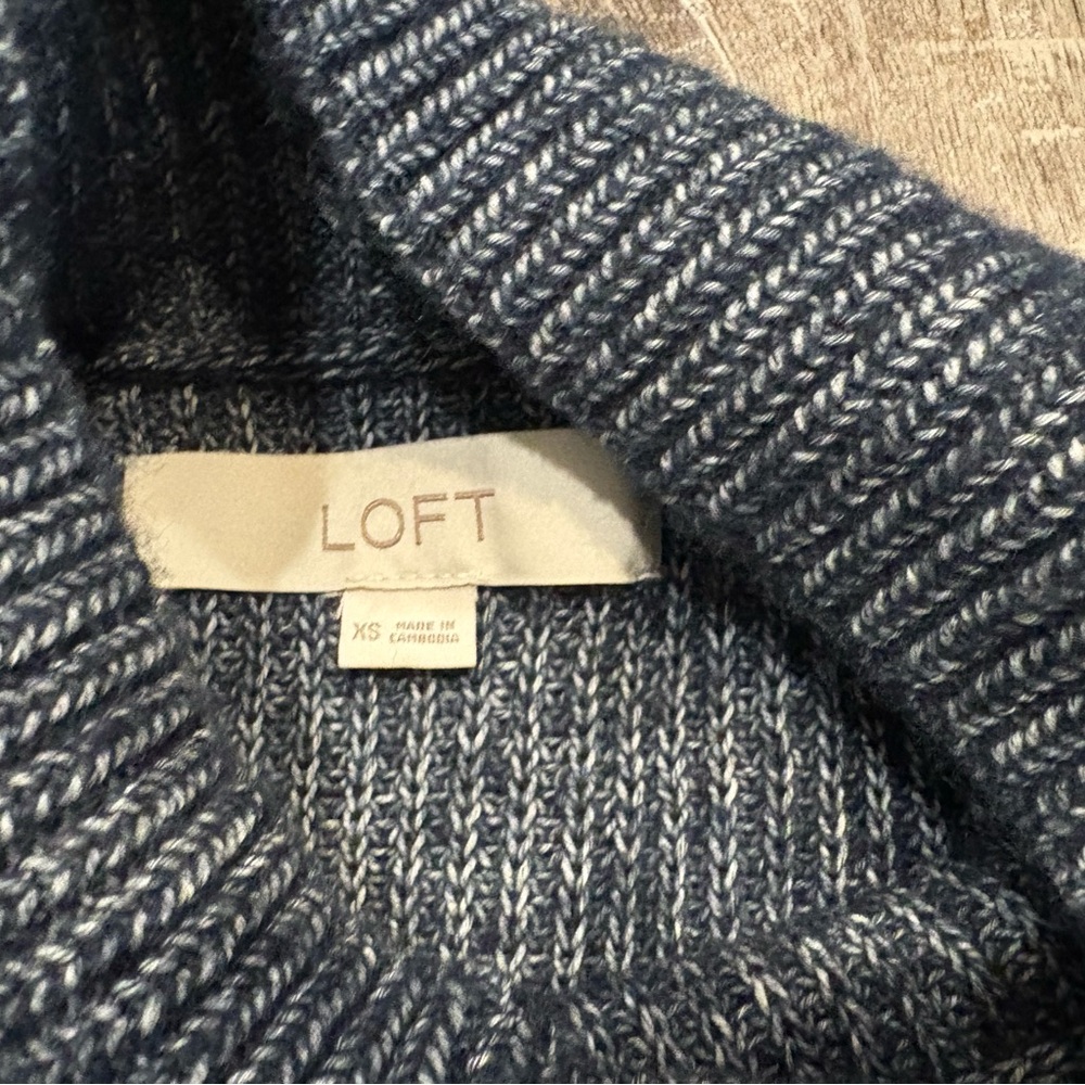 LOFT Marled Knit Mock Turtleneck Sweater- Size XS - Picture 7 of 7